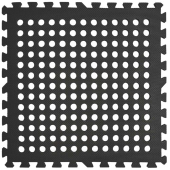 Пол пазл - модульное напольное покрытие с отверстиями черное 625x625x10мм (МР50)
